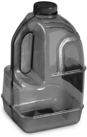 Geo 1 Gallon BPA FREE Reusable Plastic Drinking Water Big Mouth Milk Square Bottle Jug Container with Holder - Black