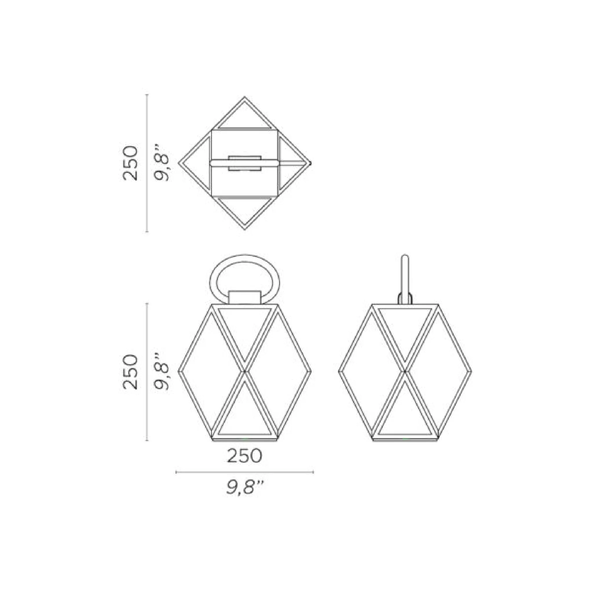 Geometrical Rechargeable Outdoor Lantern | Contardi Muse