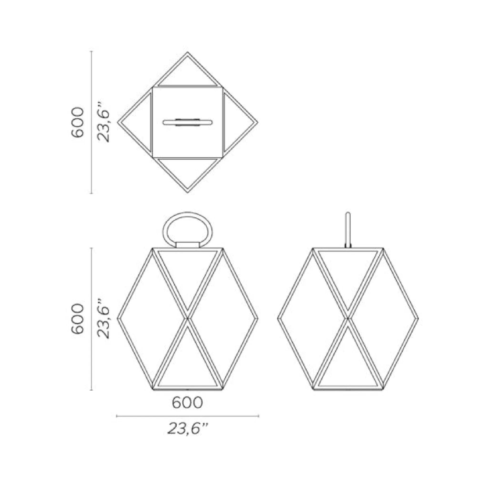 Geometrical Rechargeable Outdoor Lantern | Contardi Muse