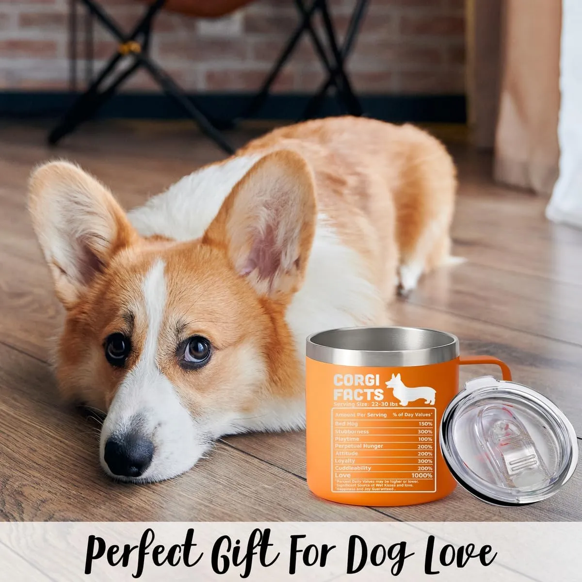 Gift for Corgi Lovers – 14oz Stainless Steel Tumbler Cup Mug with Handle, Funny and Unique Gift for Corgi Dog Owners, Perfect for Mothers Day, Fathers Day, Birthday, Anniversary Celebrations