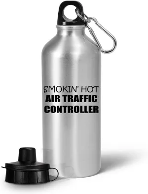 Gifts for Smokin Hot Air Traffic Controller Water Bottle Tumbler Portable Drinkware Funny Cute Gag ATC Aviation Control Tower Flight ATCO Specialist Personnel Appreciation Idea