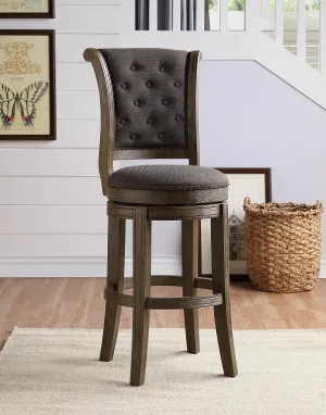 Glison Charcoal Fabric & Walnut Counter Height Chair (1Pc)