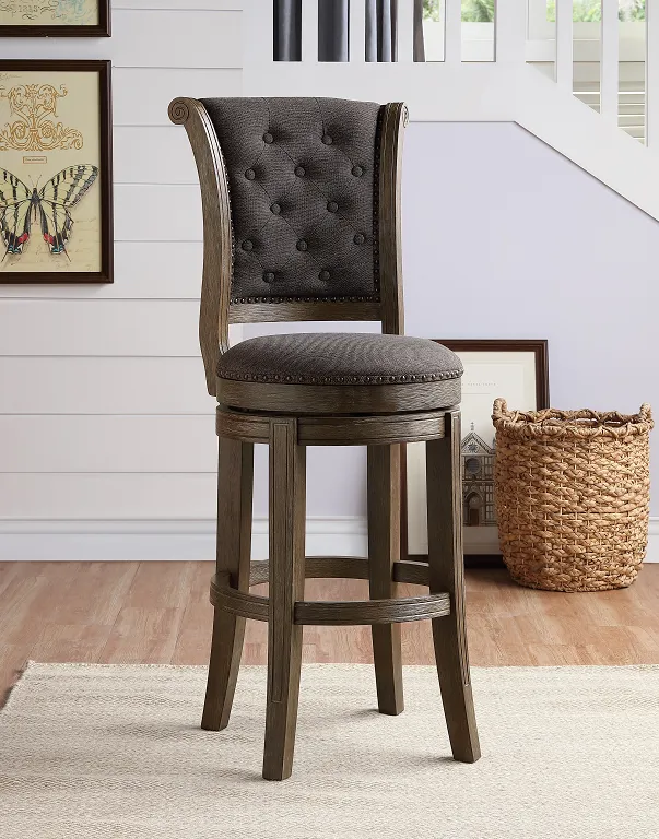 Glison Charcoal Fabric & Walnut Counter Height Chair (1Pc)