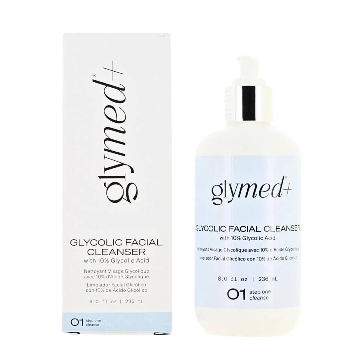 GlymedBrand Glycolic Facial Cleanser, 8 fl oz, Daily Gentle Facial Wash with 10% Glycolic Acid, Paraben-Free, Antiaging and Exfoliation