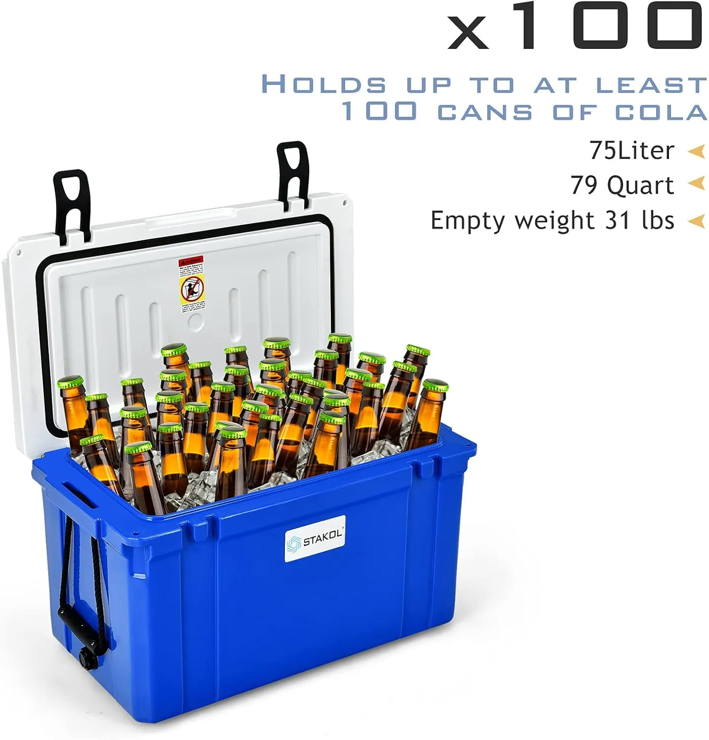 Goplus 26/58/79 Quart Cooler, Ice Chest with 4-Day Ice Retention, Anti-Leak Latch, Heavy Duty Hard Cooler, Rotomolded Cooler Camping Cooler for Outdoor Activities, BBQs, Beach
