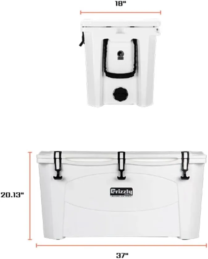 Grizzly 100 Cooler | 100 qt Ice Chest Durable Rotomolded Insulated | Made in USA | Warranty for Life | For Beach Boat Camping Fishing Hunting | G100