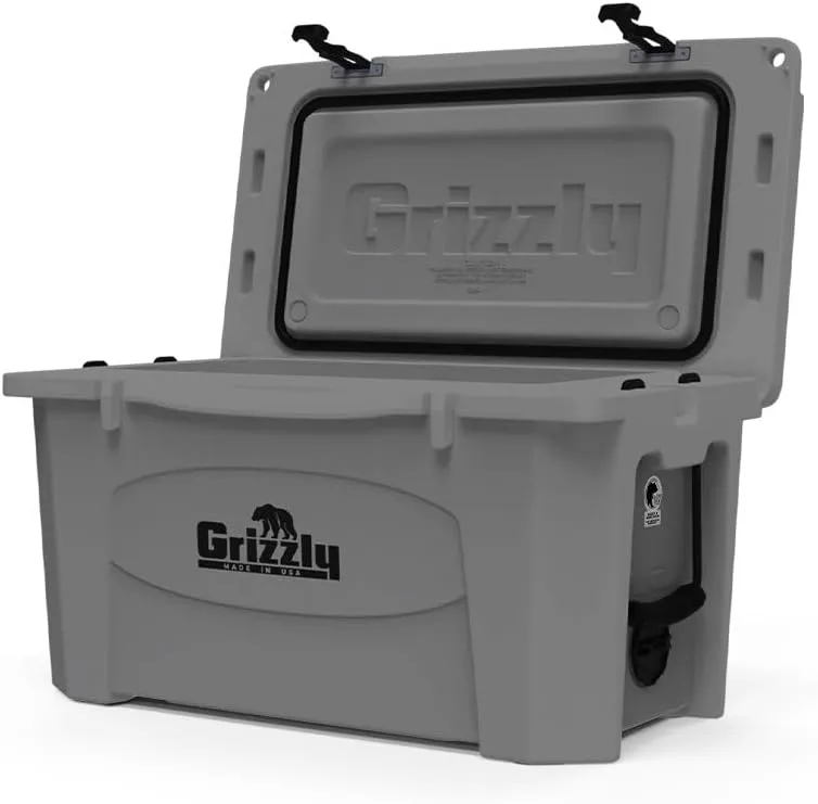Grizzly 45 Cooler | 45 qt Ice Chest Durable Rotomolded Insulated | Made in The USA | Warranty for Life | for Beach Boat Camping Fishing Hunting | G45