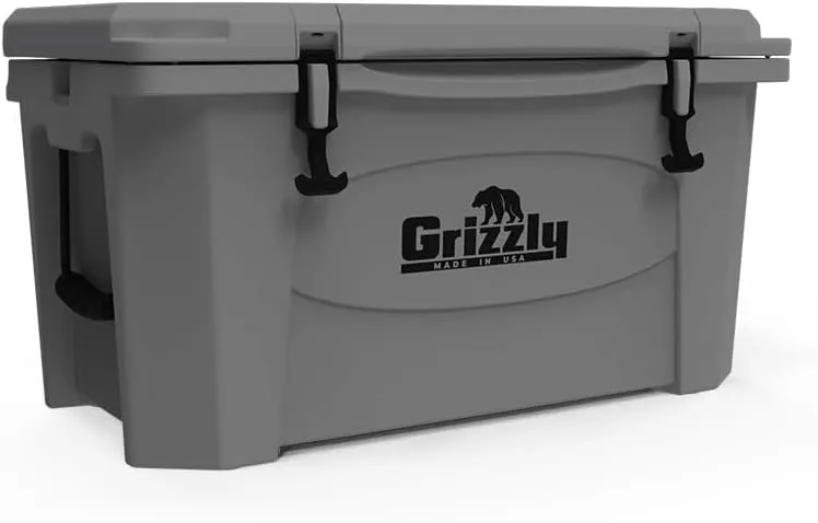 Grizzly 45 Cooler | 45 qt Ice Chest Durable Rotomolded Insulated | Made in The USA | Warranty for Life | for Beach Boat Camping Fishing Hunting | G45