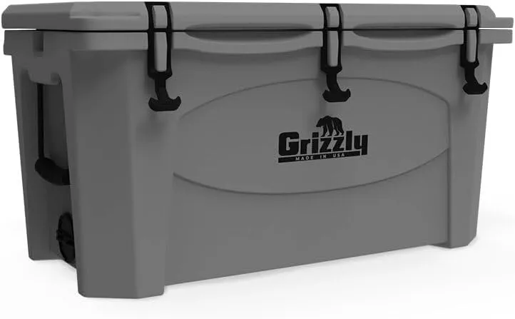 Grizzly 75 Cooler | 75 qt Ice Chest Durable Rotomolded Insulated | Made in USA | Warranty for Life | for Beach Boat Camping Fishing Hunting | G75