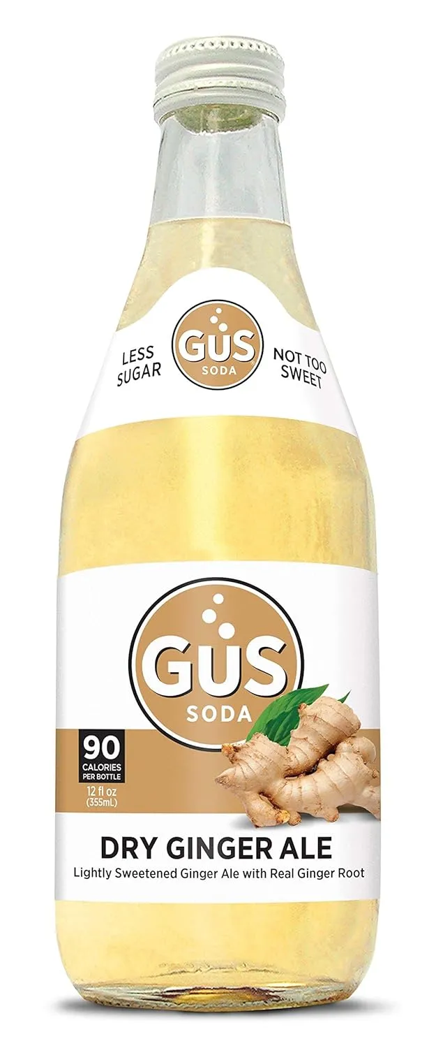 GuS Soda - Extra Dry Ginger Ale - 12 oz (24 Glass Bottles)