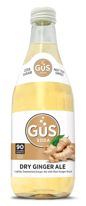 GuS Soda - Extra Dry Ginger Ale - 12 oz (24 Glass Bottles)