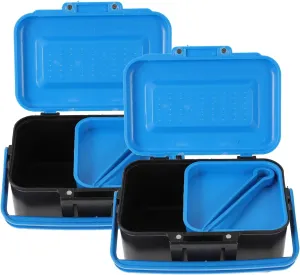 Happyyami 2pcs Box Red Worm Box Bait Box Earthworms Bait Cooler Sealing Live Bloodworms Live Bait Bucket Live Fishing Lure Bait Accessory Abs Double Layer Fishing Supplies