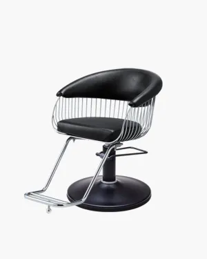 Harp - Black hairdresser's chair - Black plate foot