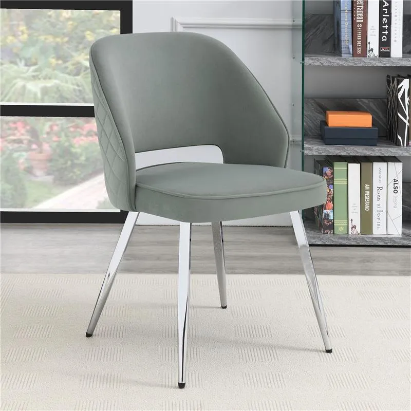 Hastings Upholstered Dining Chairs with Open Back (Set of 2) Grey and Chrome - 193742