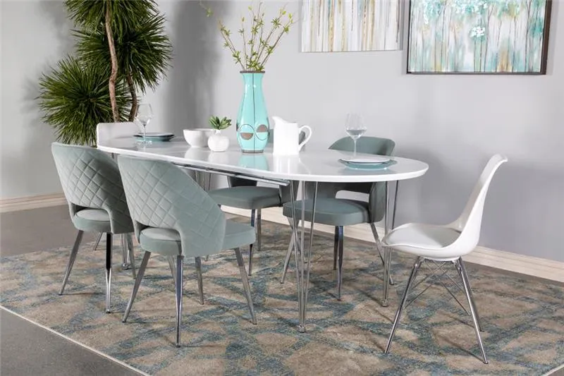 Hastings Upholstered Dining Chairs with Open Back (Set of 2) Grey and Chrome - 193742