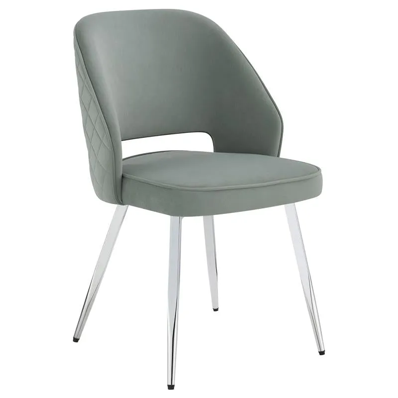 Hastings Upholstered Dining Chairs with Open Back (Set of 2) Grey and Chrome - 193742
