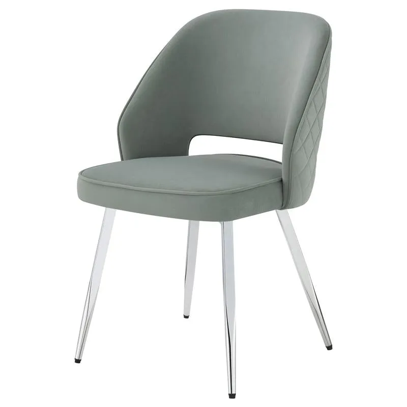 Hastings Upholstered Dining Chairs with Open Back (Set of 2) Grey and Chrome - 193742