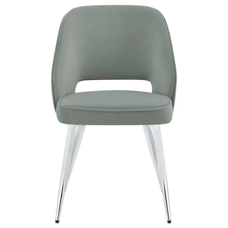 Hastings Upholstered Dining Chairs with Open Back (Set of 2) Grey and Chrome - 193742