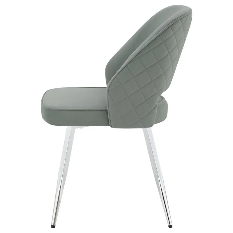 Hastings Upholstered Dining Chairs with Open Back (Set of 2) Grey and Chrome - 193742