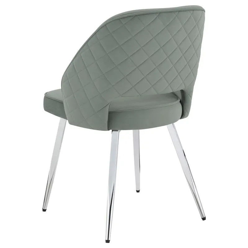 Hastings Upholstered Dining Chairs with Open Back (Set of 2) Grey and Chrome - 193742