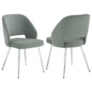 Hastings Upholstered Dining Chairs with Open Back (Set of 2) Grey and Chrome - 193742