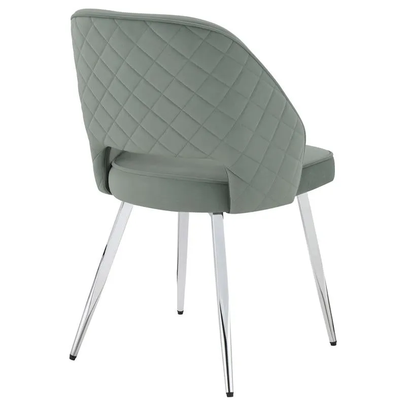 Hastings Upholstered Dining Chairs with Open Back (Set of 2) Grey and Chrome - 193742