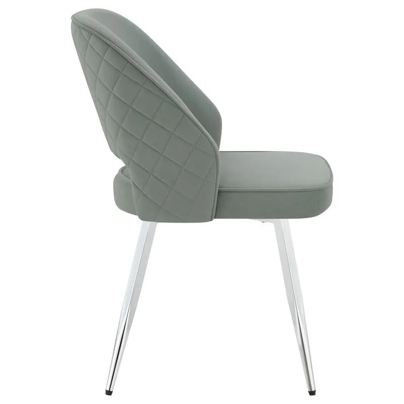 Hastings Upholstered Dining Chairs with Open Back (Set of 2) Grey and Chrome - 193742