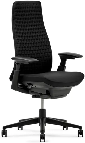 Haworth Fern Ergonomic Office Chair – Stylish and Innovative Desk Chair with Digital Knit Finish - with Lumbar Support (Charcoal Black)