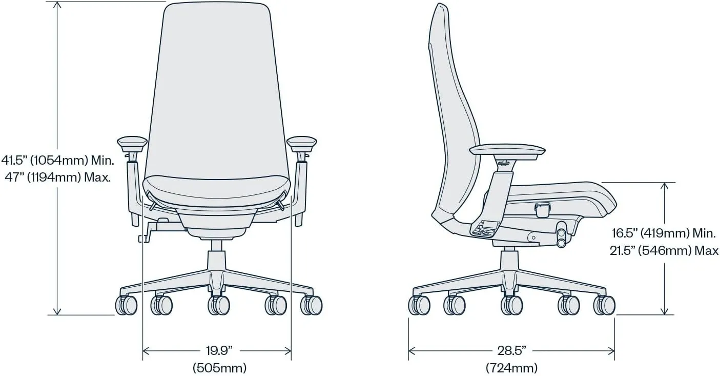 Haworth Fern Ergonomic Office Chair – Stylish and Innovative Desk Chair with Digital Knit Finish - with Lumbar Support (Deep Sea)