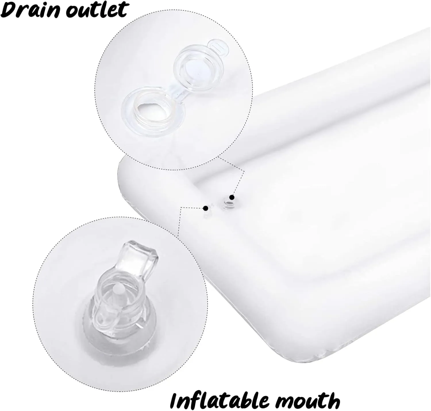 HBlife 2 PCS Inflatable Serving Bar, Salad Ice Tray Food Drink Containers with Drain Plug and 1 Hand Air Pump, Inflatable Buffet Cooler for Outdoor Party Supplies