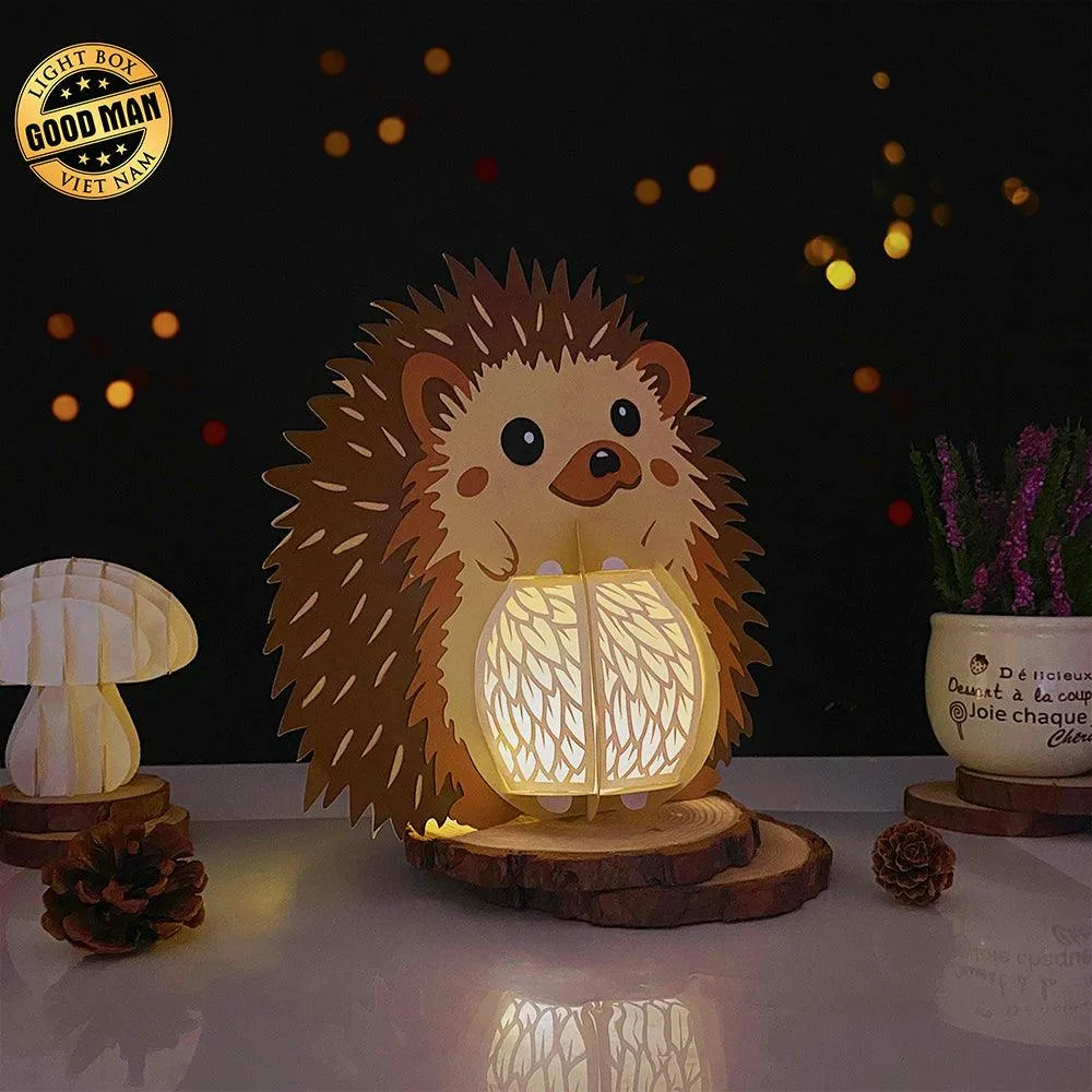 Hedgehog - 3D Hedgehog Lantern File - 7.7x7.9" - Cricut File - LightBoxGoodMan