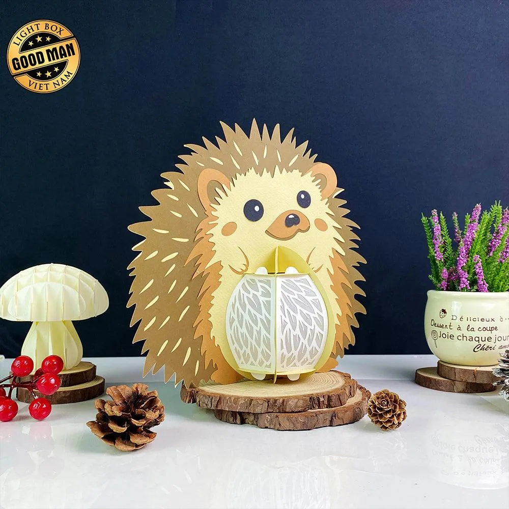 Hedgehog - 3D Hedgehog Lantern File - 7.7x7.9" - Cricut File - LightBoxGoodMan