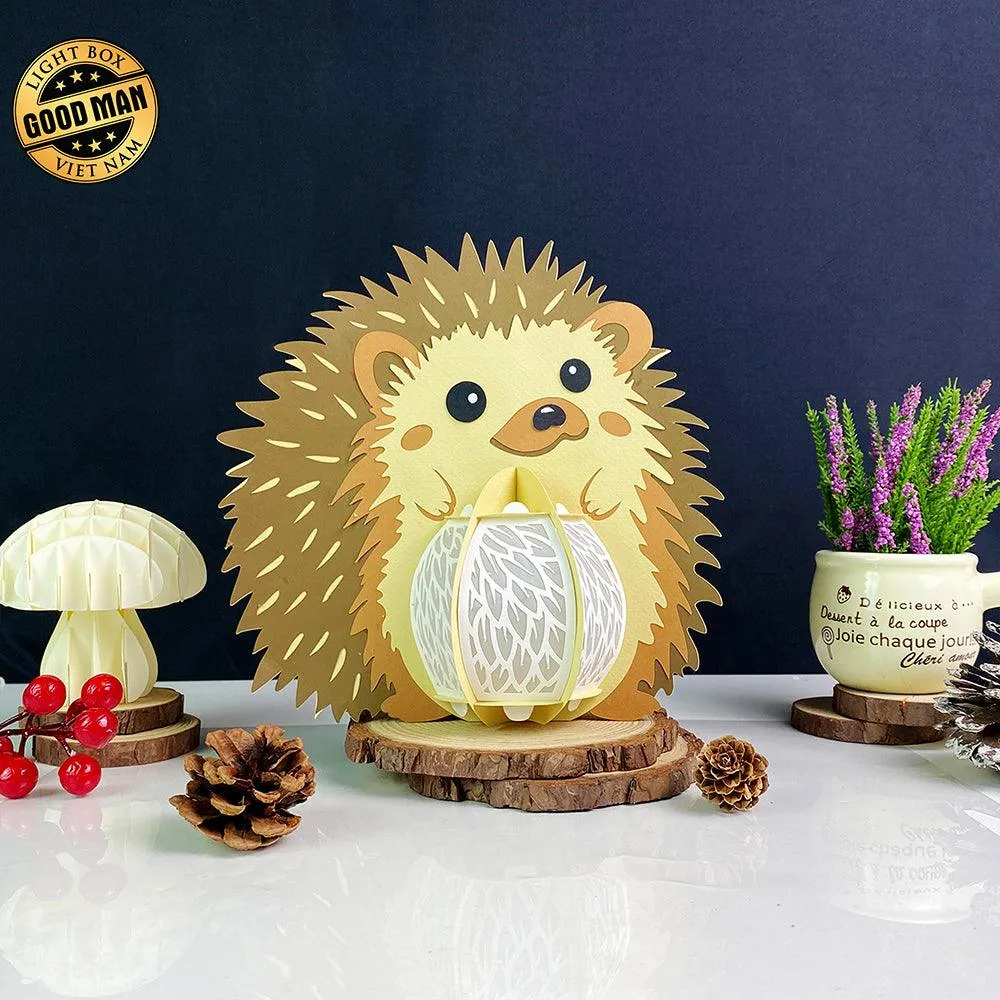 Hedgehog - 3D Hedgehog Lantern File - 7.7x7.9" - Cricut File - LightBoxGoodMan