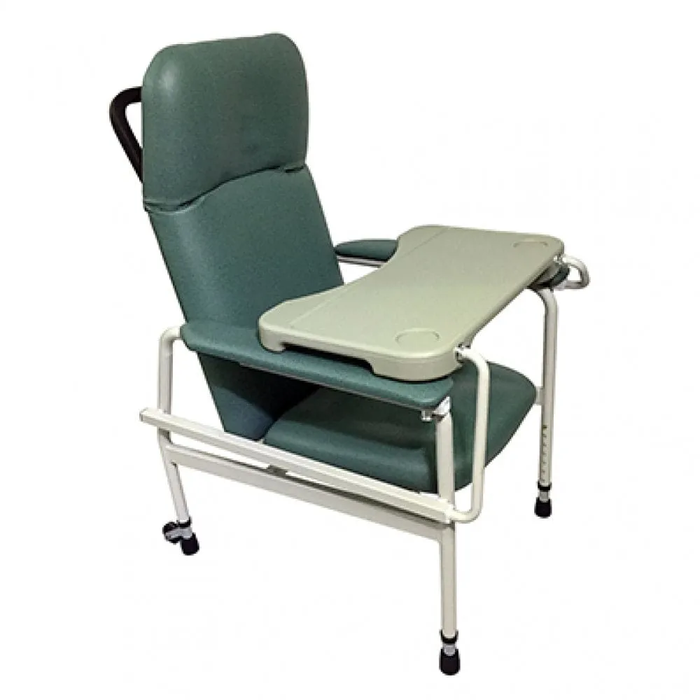 Height Adjustable Stationary Geriatric Chair with Tray