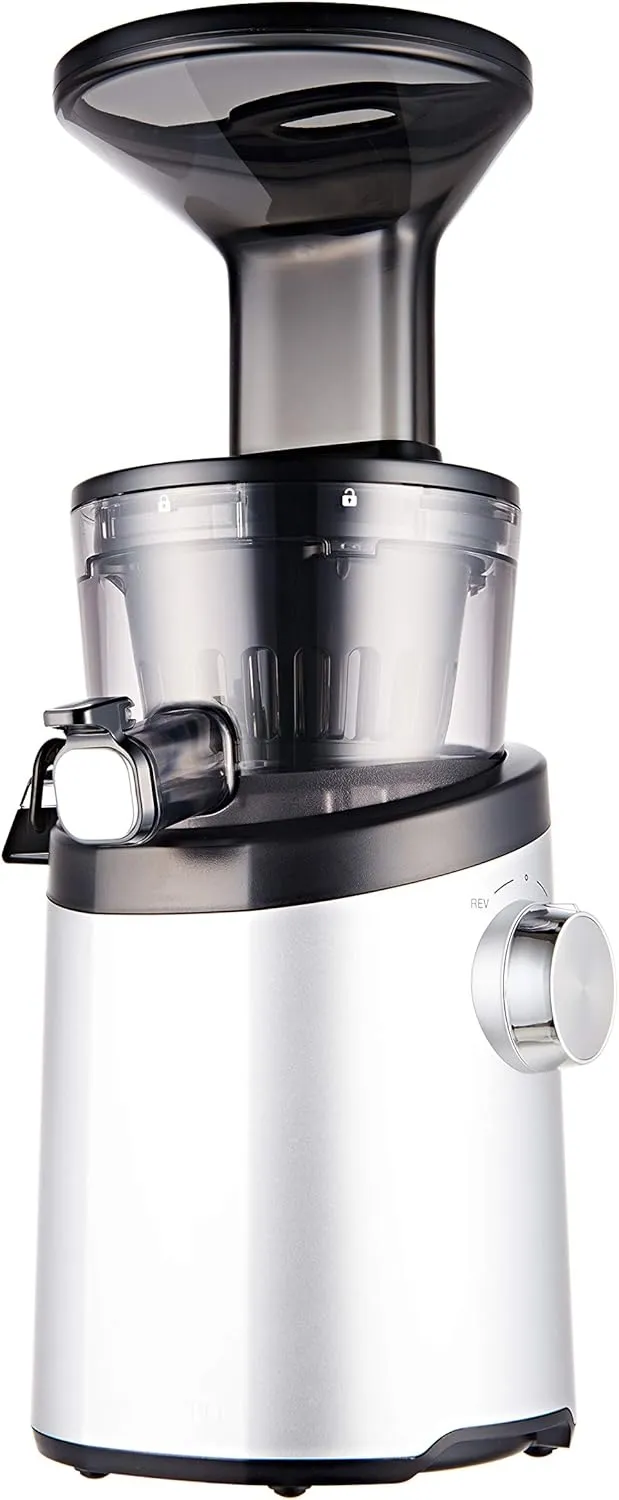 Hurom H101 Renewed Slow Juicer - Matte Silver | High Yield | Quiet 150 Watt Motor | BPA Free | 500ml (16.9oz) Chamber | Slow Squeeze | Quick & Easy Assembly | Cold Press Masticating Juicer