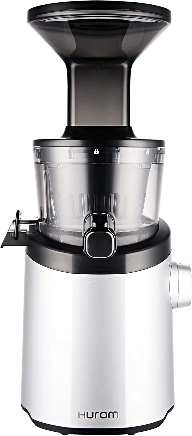 Hurom H101 Renewed Slow Juicer - Matte Silver | High Yield | Quiet 150 Watt Motor | BPA Free | 500ml (16.9oz) Chamber | Slow Squeeze | Quick & Easy Assembly | Cold Press Masticating Juicer