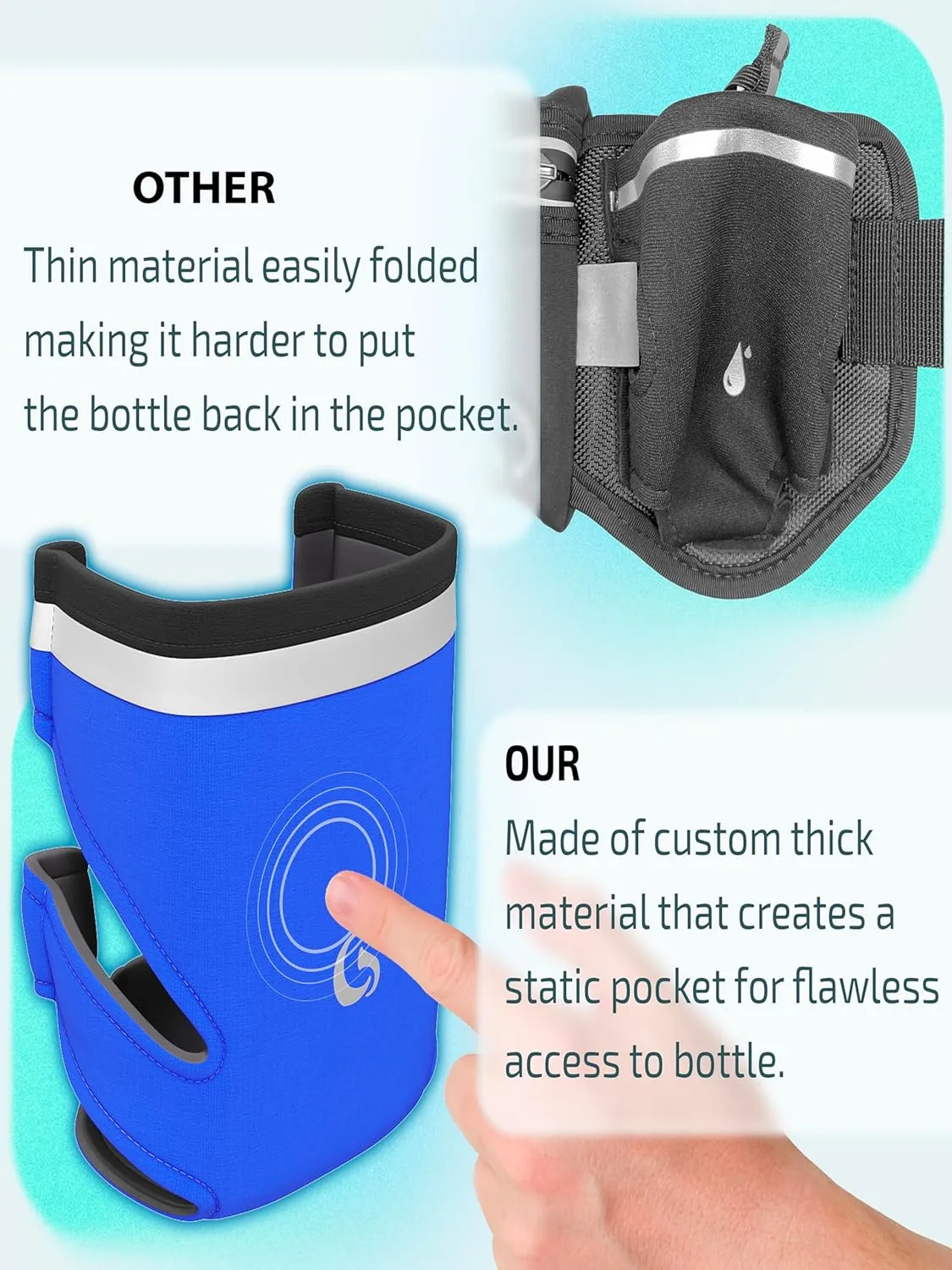 Hydration Running Belt with 2x10oz Bottles - Water Belts for Woman and Men - iPhone Belt for Any Phone Size - Fuel Marathon Waist Pouch for Runners - Jogging Cycling Biking