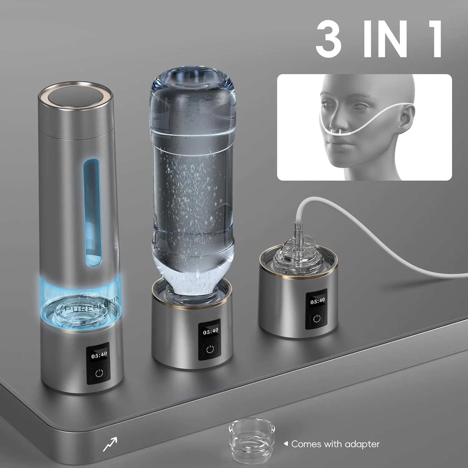 Hydrogen Water Bottle Generator - Certified H2 Generator- Up to 8100 PPB | -Portable Alkaline Water Pitcher | 3 Hydrogen Modes| Platinum-Iridium Catalyst | Healthy Gift