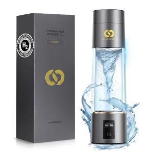 Hydrogen Water Bottle Generator(Grey) - Up to 6360 PPB - Certified H2 Generator- SPE/PEM Technology - - Portable Hydration & Healthy Gift