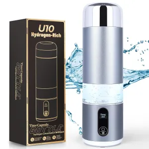 Hydrogen Water Bottle,Up to 6000 PPB,Advanced SPE/PEM Technology Generator,8oz Rechargeable Portable Bottle with LED Display