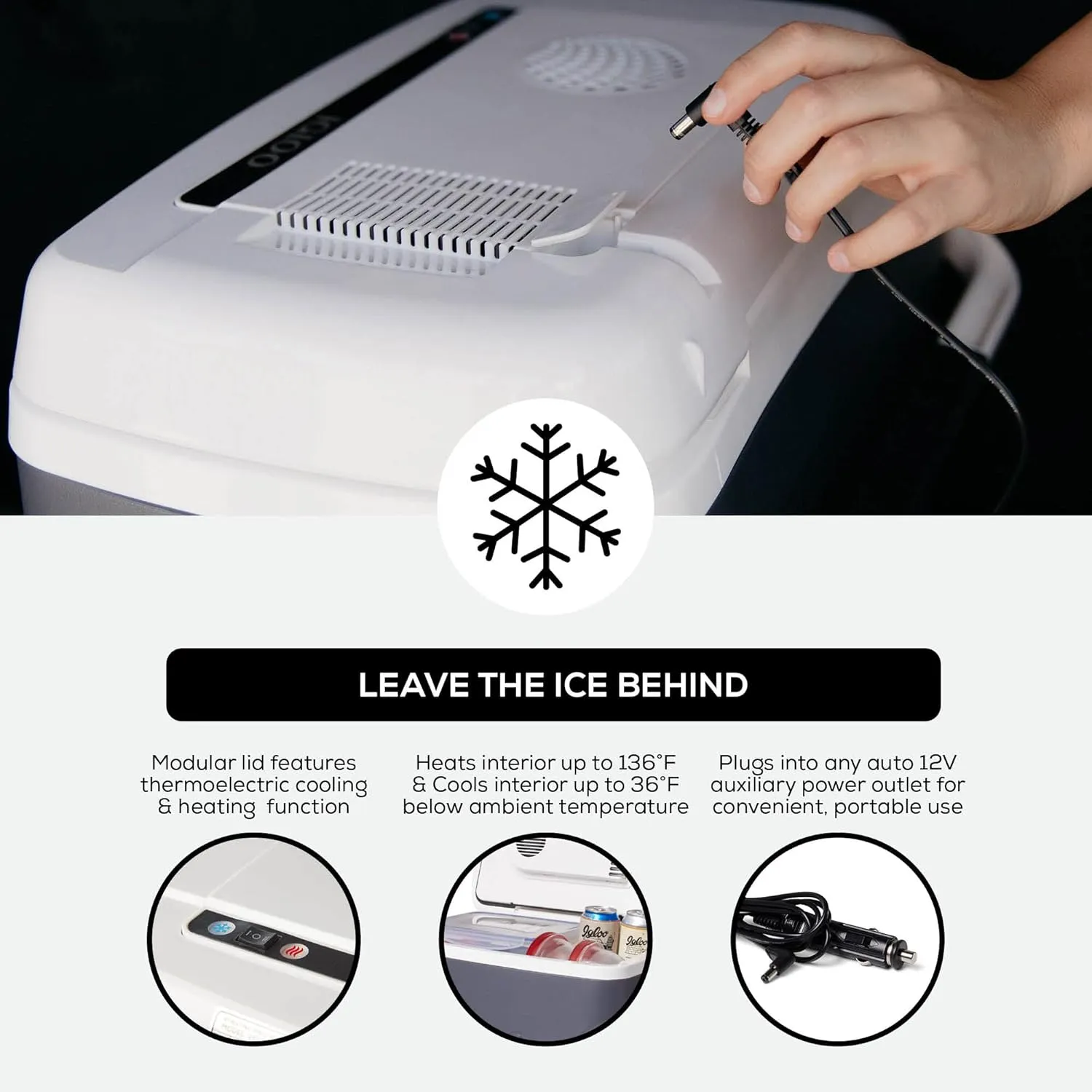 Igloo Iceless Thermoelectric Cooler, Portable Cooler Electric, Plug-in 12V Camping Fridge Cooler, Electric Ice Chest, Hielera Electrica