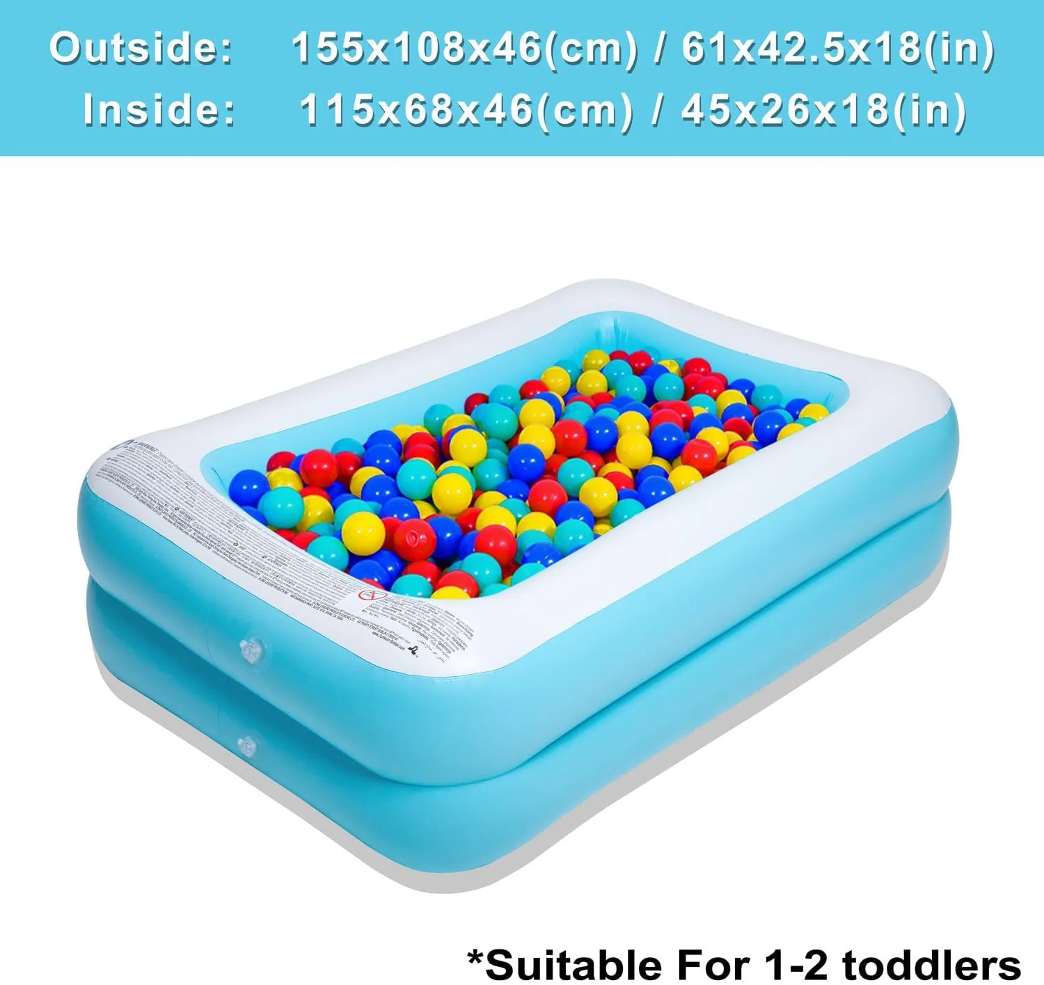 Inflatable Kiddie Pool 61"x42"x18" Baby Pools Swim for Kids Inflatable Pool for Kiddie, Kids Easy Set for Backyard Summer Outdoor