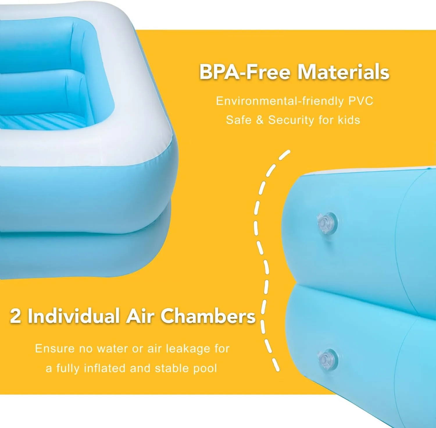 Inflatable Kiddie Pool 61"x42"x18" Baby Pools Swim for Kids Inflatable Pool for Kiddie, Kids Easy Set for Backyard Summer Outdoor