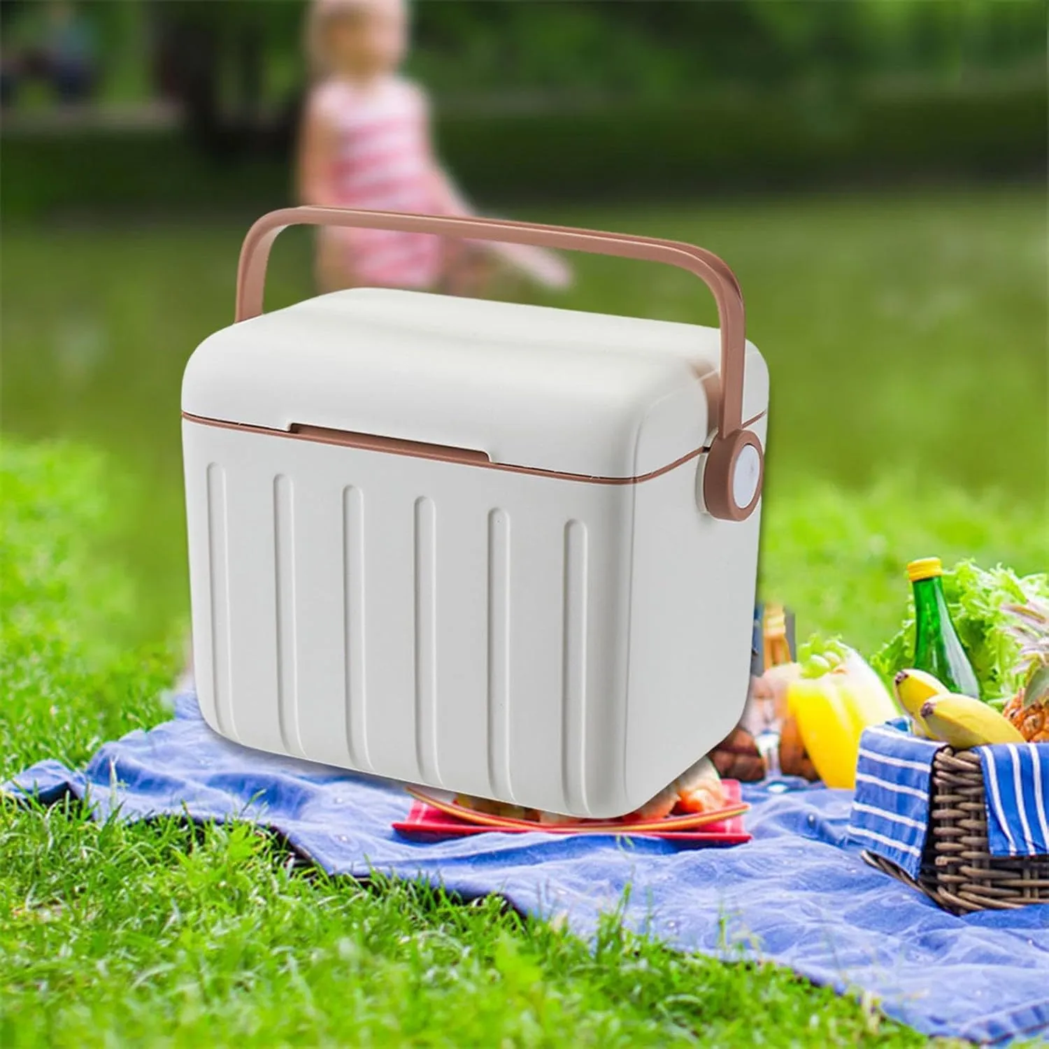 Insulated Cooler Box Ice Box Personal Portable Cold/Heat Preservation Cooler Container for Household Beach Outdoor Boat
