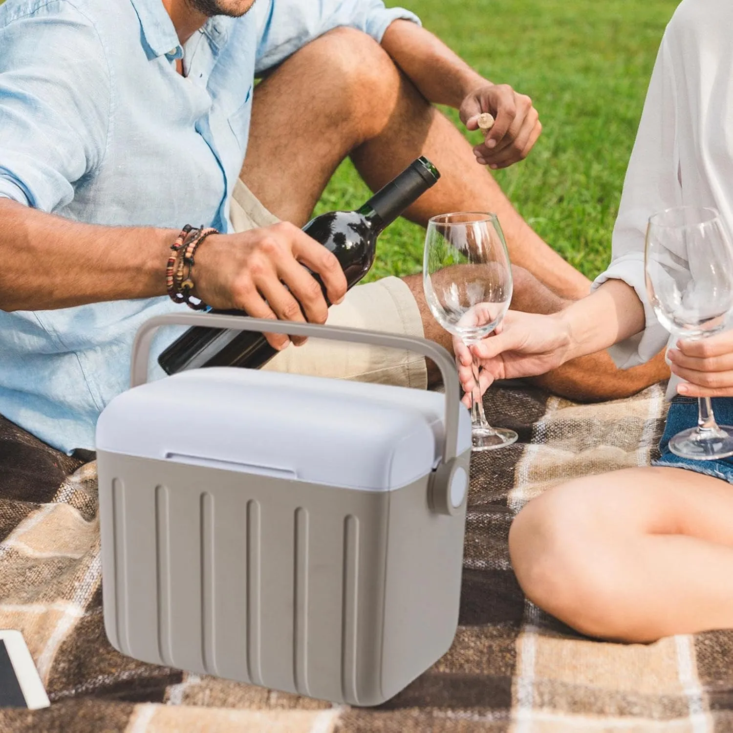 Insulated Cooler Box Storage Container 6L Cold/Heat Preservation Cooler Ice Chest Box for Camping Sports Home Boat Stall