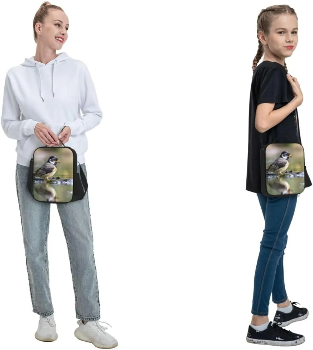 Insulated Lunch Bag Bird in the lake Lunch Box for Women Men Reusable Lunch Tote Bag for Work Picnic Travel
