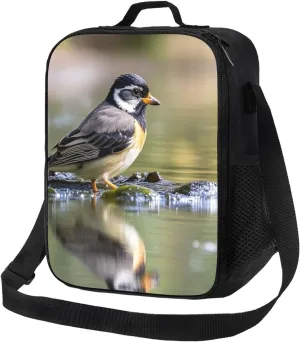 Insulated Lunch Bag Bird in the lake Lunch Box for Women Men Reusable Lunch Tote Bag for Work Picnic Travel