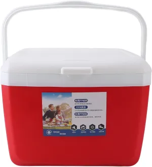 Insulated Portable Cooler Box 13L Leakproof Outdoor Cooler with Carry Handle for Picnics Grill Camping Fishing