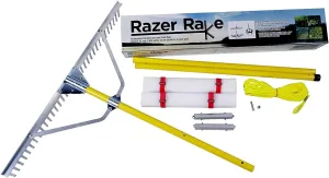 Jenlis Razer Rake Heavy Duty Collapsible Aluminum Lake Rake for Removal of Weeds, Leaves, & Floating Scum, Shoreline & Beach Landscaping Tool