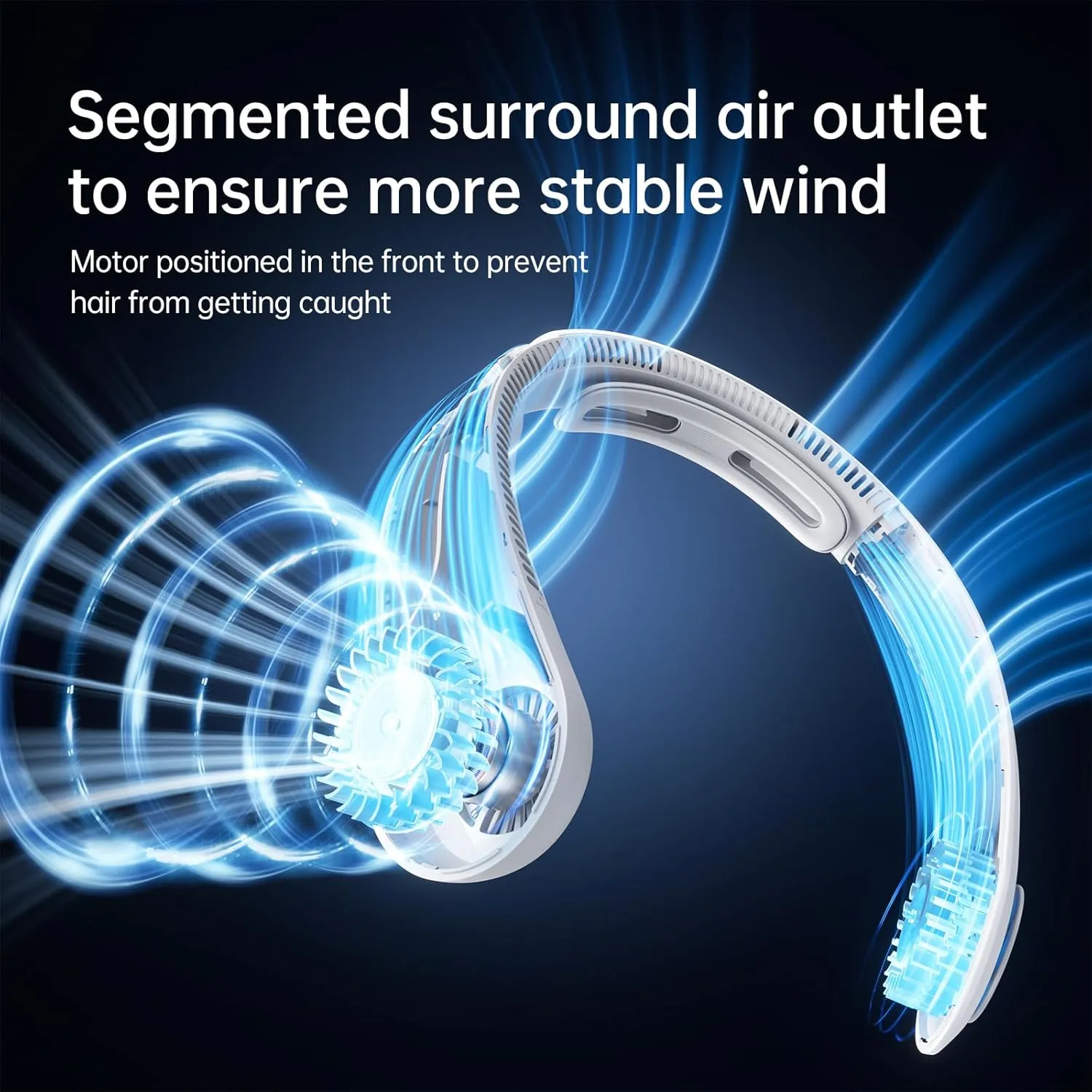JISULIFE Portable Neck Fan Upgraded, Neckbrace Personal Hands Free, 5 Speed Gears Adjustment, 5000 mAh Wearable Bladeless Quiet Rechargeable for Outdoor Indoor, Gifts for Women Men- Foggy Grey